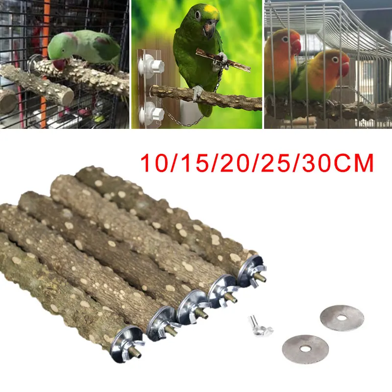 Портативный Parakeet из натурального дерева стоящая палка игрушки для домашних