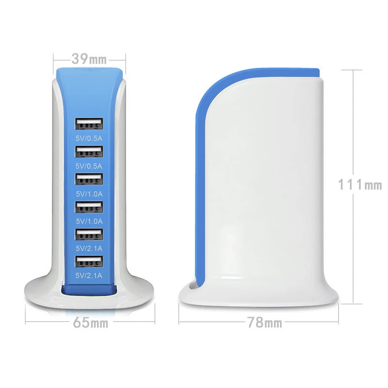 Док-станция для зарядки с USB и подставкой 5 портов 2.4A многофункциональное