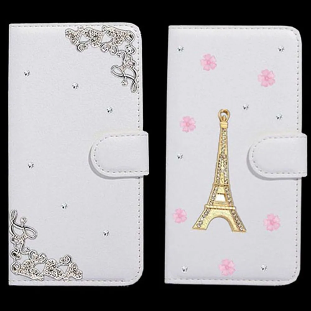 Дворец Цветок Башня Дизайн Алмаз PU Кожаный Чехол Для Asus Zenfone 3 s Max ZC521TL Case Флип