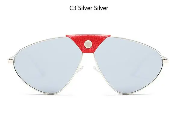 C3 silver silver Готические зеркальные очки трендовые большие солнцезащитные очки дизайнерские брендовые роскошные женские винтажные ретро стимпанк солнцезащитные очки большие Oculos - Цвет линз: C3 silver silver
