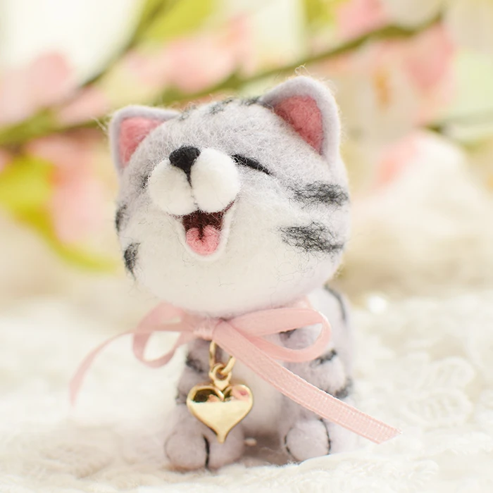 Шерсть Войлок кошка тыкается материал мешок ручной работы DIY игрушка креативный