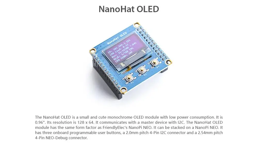 RealQvol Friendlyarm NanoHat OLED 0.96 128*64