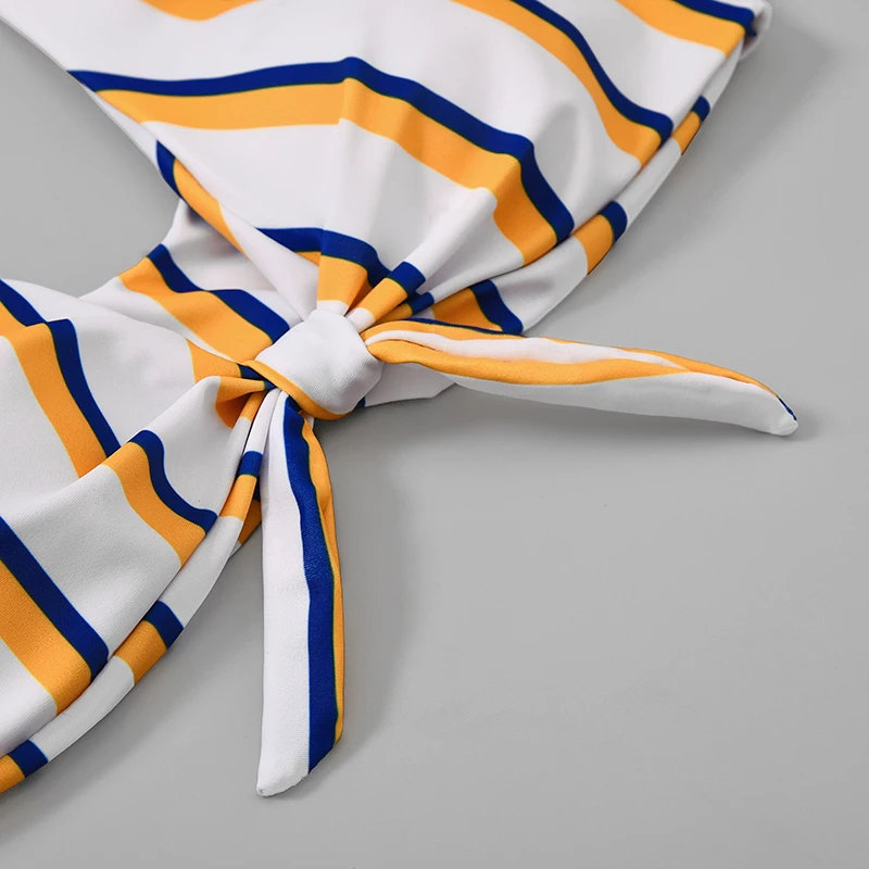 Женский купальник-бикини с узлом однотонный бразильский купальник со средней