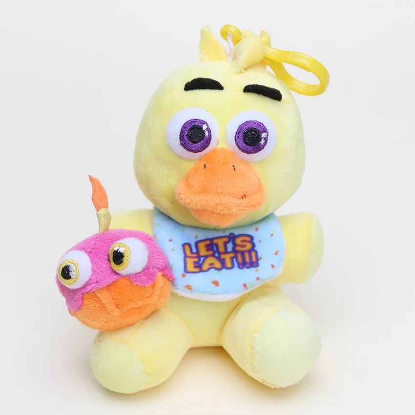 chica 14cm 14 см Five Nights at Freddy FNAF кошмар Фредди фазмедведь лиса медведь Бонни Mangle Chica игрушки плюшевые подвески, брелоки куклы - Цвет: chica 14cm