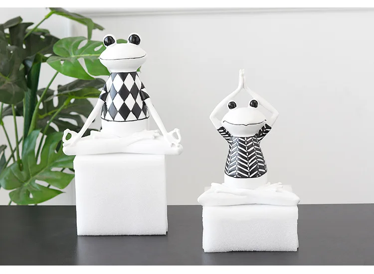 1PC Nordic Resin Yoga Frog Decoration Home Accessories Creative Living Room TV Cabinet Children Gift JL 268 | Дом и сад