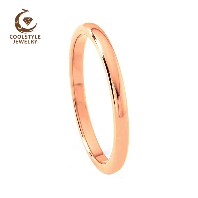 2 мм розовое золото карбид вольфрама стандартное обручальное кольцо купольная