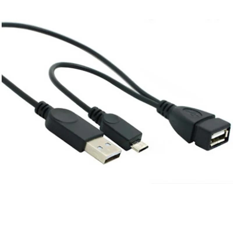Кабель Micro USB OTG папа + дополнительное питание мама usb для смартфонов и планшетов
