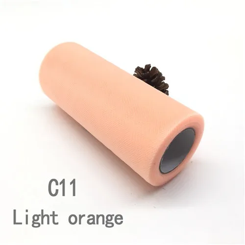 C11 Light orange 15 см 25 ярдов тюль рулон ткани катушки пачка вечерние упаковка для подарка на день рождения Свадебные украшения Рождественские сувениры события - Цвет: C11 Light orange