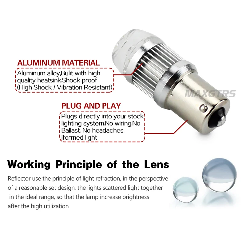 2x Высокая мощность S25 1156 CREE чип XBD P21W BA15S светодиодный фонарь автостоянка резервная Тормозная противотуманная фара лампы кристаллические линзы
