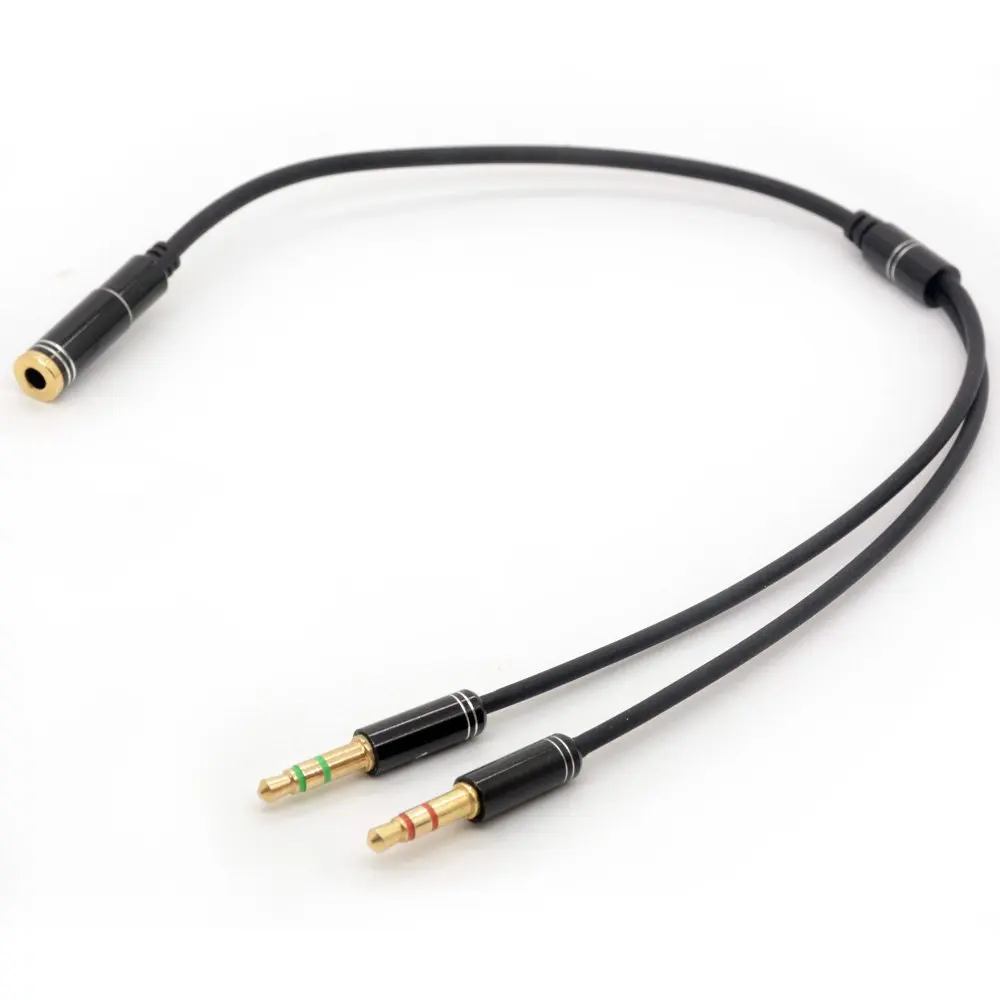 

3.5mm Headset Splitter Adapter Female to 2 Male Y Cable for Headphone Mic Audio Female to 2 Male computer cable