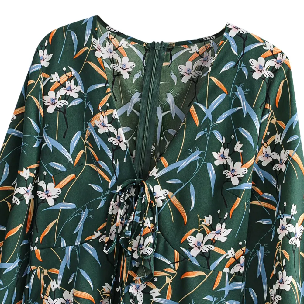 Женское мини-платье VESTLINDA платье с глубоким v-образным вырезом длинным рукавом и