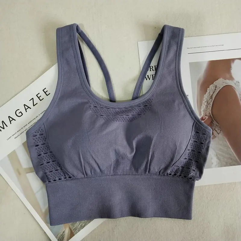 gray blue bra Комплект из 2 предметов для йоги, бесшовный бюстгальтер с перекрещивающимися лямками на спине и высокой талией, леггинсы для спортзала, спортивный костюм с эффектом пуш-ап, костюм для фитнеса для тренировки - Цвет: gray blue bra