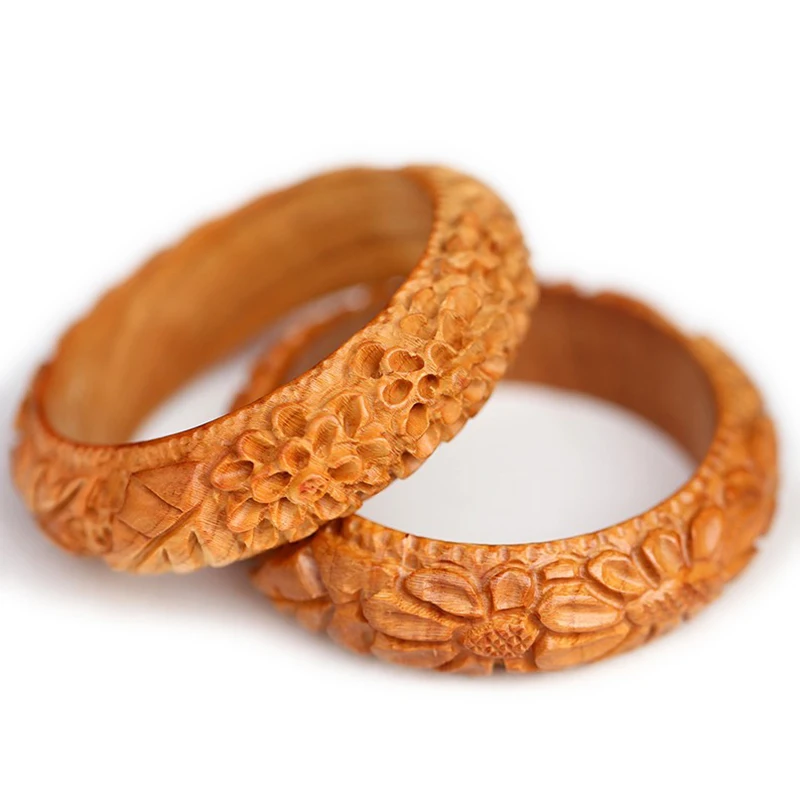 Высококачественный персиковый браслет женский ручной работы резной деревянный