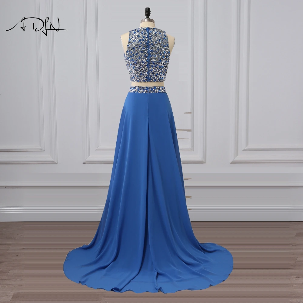 ADLN/Вечерние платья из двух частей с большим количеством бусин синие вечерние
