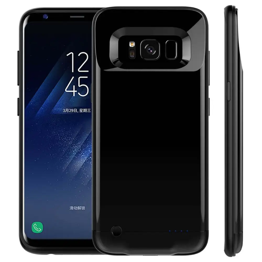 5200 мА/ч, переносной аккумулятор мобильного телефона чехол для Galaxy s8 Plus Мощность банк заряда телефона обложка чехол для samsung s8 крышка - Цвет: Black