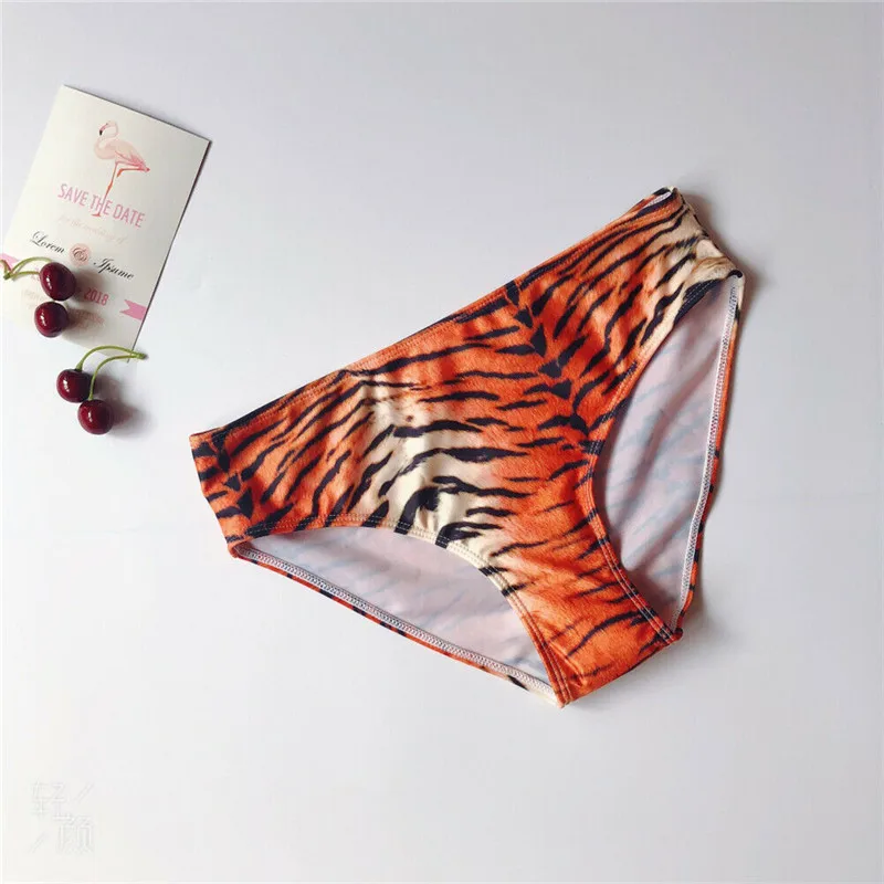 Женский купальный костюм с принтом тигров и чашками пуш ап 2019|Купальники| |