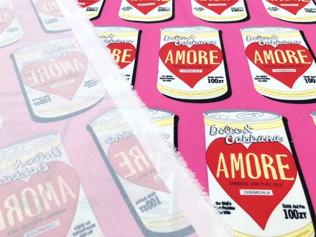 100X145 см любовь тема Amore Tins стрейч фуксия полиэстер мягкий кади льняная ткань для женщин летнее платье юбка швейная DIY-AF470