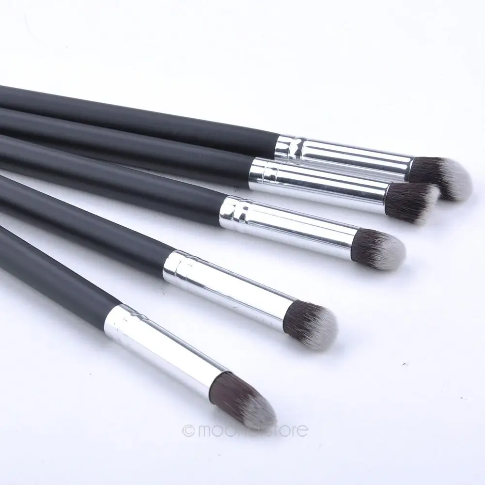10Pcs Professional Cosmetics Foundation Blending Blush Black Silver Synthetic Soft Makeup Brush Set Tool | Красота и здоровье