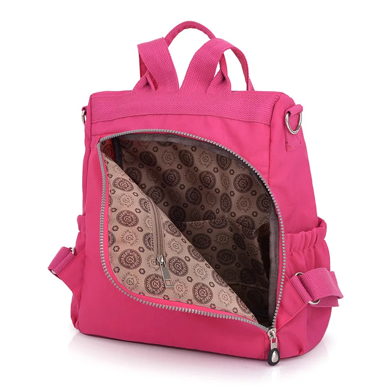 Однотонный Модный женский рюкзак нейлоновый Многофункциональный ранец для