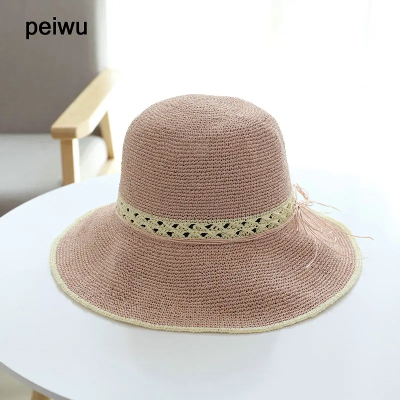Summer Wide Brim Straw Hats For Ladies Handmade Sun Beach Hat Feminino panama hat | Аксессуары для одежды