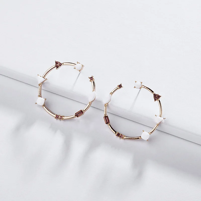 HUIDANG Модный женский аксессуар Bijoux позолоченный с камнем Смола простота большой