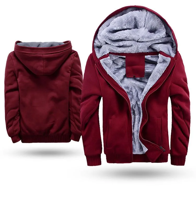 W11 Red Флисовая куртка Мужская зимняя утолщающая куртка Мужская уличная одежда Осень Стройное Поместиться теплое пальто Европейская мода Bomber Мужская Винтаж - Цвет: W11 Red