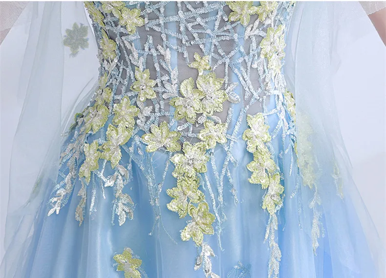 JaneVini 2018 Popular Blue Bridesmaid Bridemaids Dresses Long Lace Embroidery Beaded Party Women Robe De Chambre Femme | Свадьбы и
