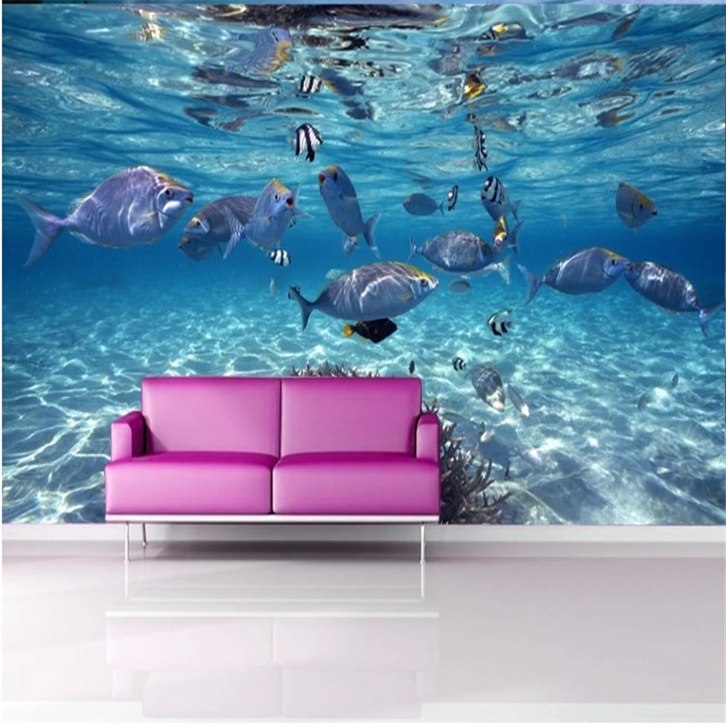 

beibehang papel de parede Custom photo wallpaper 3D stereoscopic underwater world of marine fish living children's TV 3d mural