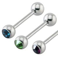 2016 hot product tongue piercing barbells 1 61666mm tongue barbells hypoallergenic tongue stainless steel piercing jewelry