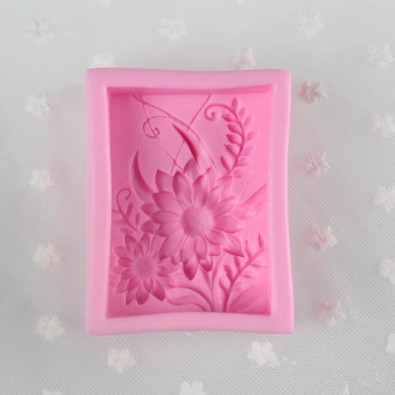 3D квадратный цветок силиконовая форма для мыла создание домашнего сделай сам