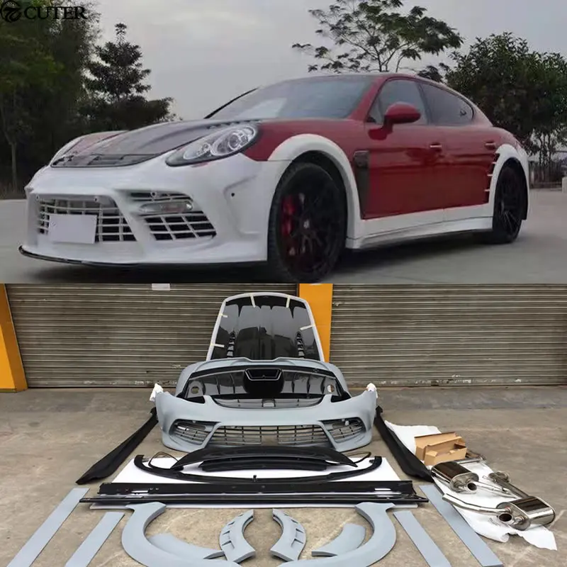 Широкий комплект кузова автомобиля из углеродного волокна FRP Неокрашенный