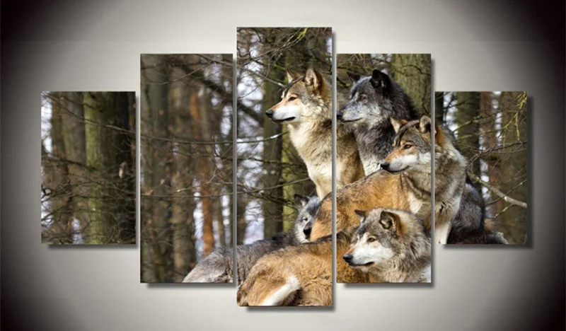 Настенная картина с изображением 5 плоскостей современные картины волком