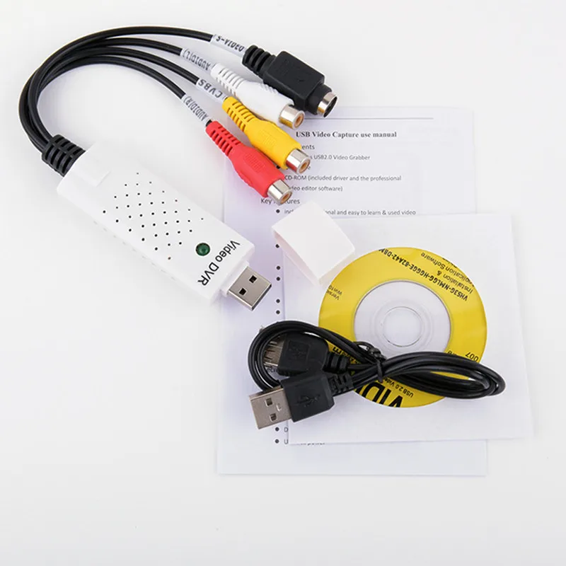 Адаптер захвата аудио Easycap USB 2 0 ТВ DVD VHS DVR карта и видео для компьютера Win XP 7 Vista NTSC