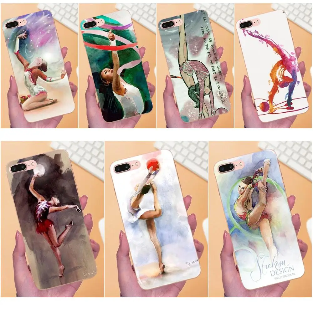 Прозрачный мягкий чехол для девочек роскошный спортивный гимнастический Apple iPhone