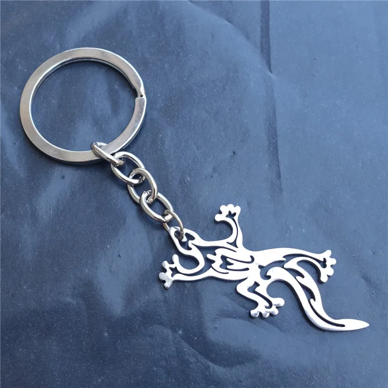 Модный домашний брелок ящерица из нержавеющей стали ювелирные изделия для