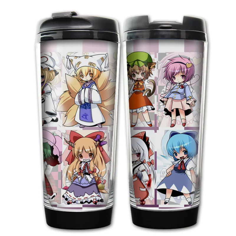 Style 1 400 мл Аниме Touhou дизайнерская пластиковая бутылка для питья на открытом воздухе - Цвет: Style 1