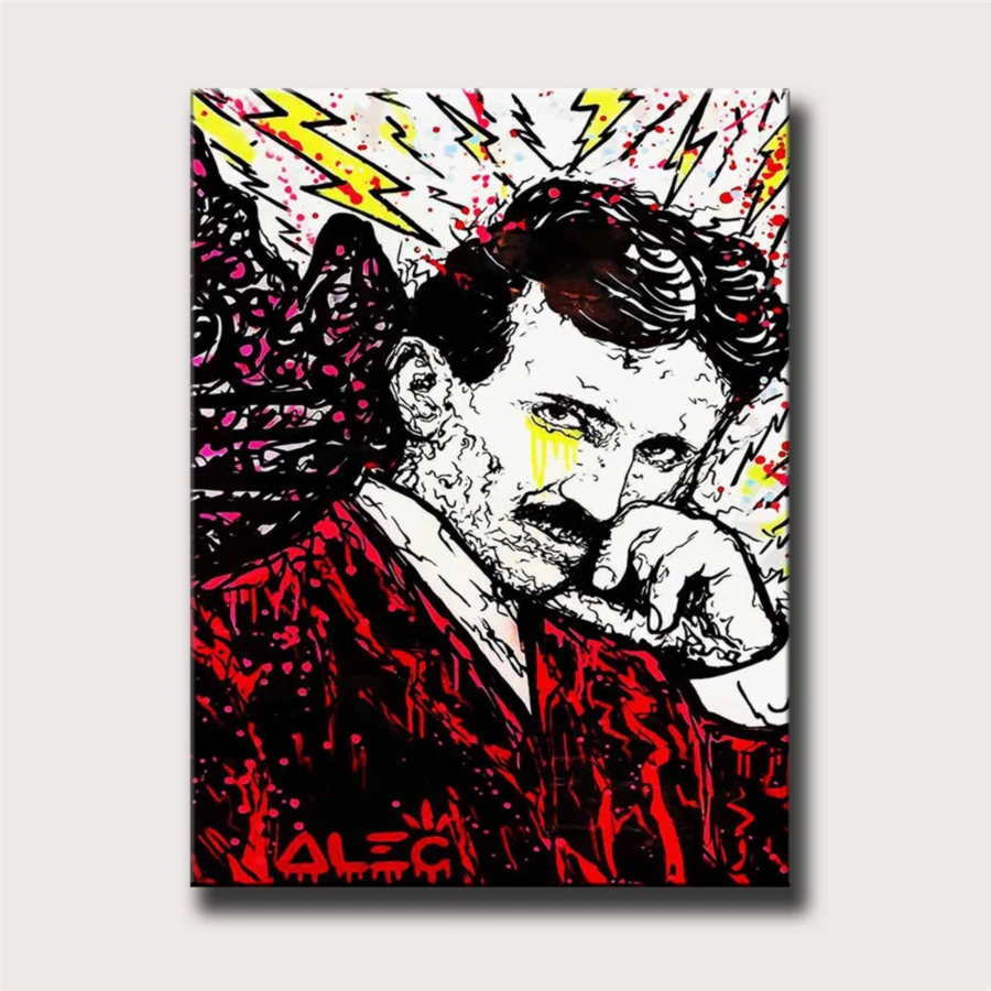 Alec Monopolys NIKOLA TESLA HD настенная живопись холст с печатью постера декоративная