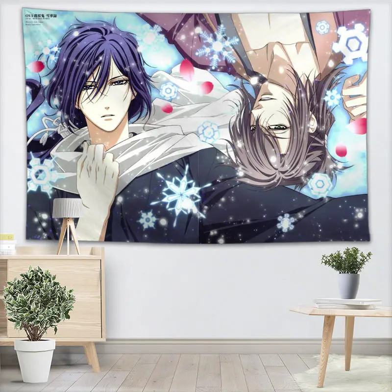 Настенный Гобелен Hakuouki Anime гобелены на стену для домашнего декора, Настенный Ковер, пляжный плед, коврик для йоги - Цвет: 14