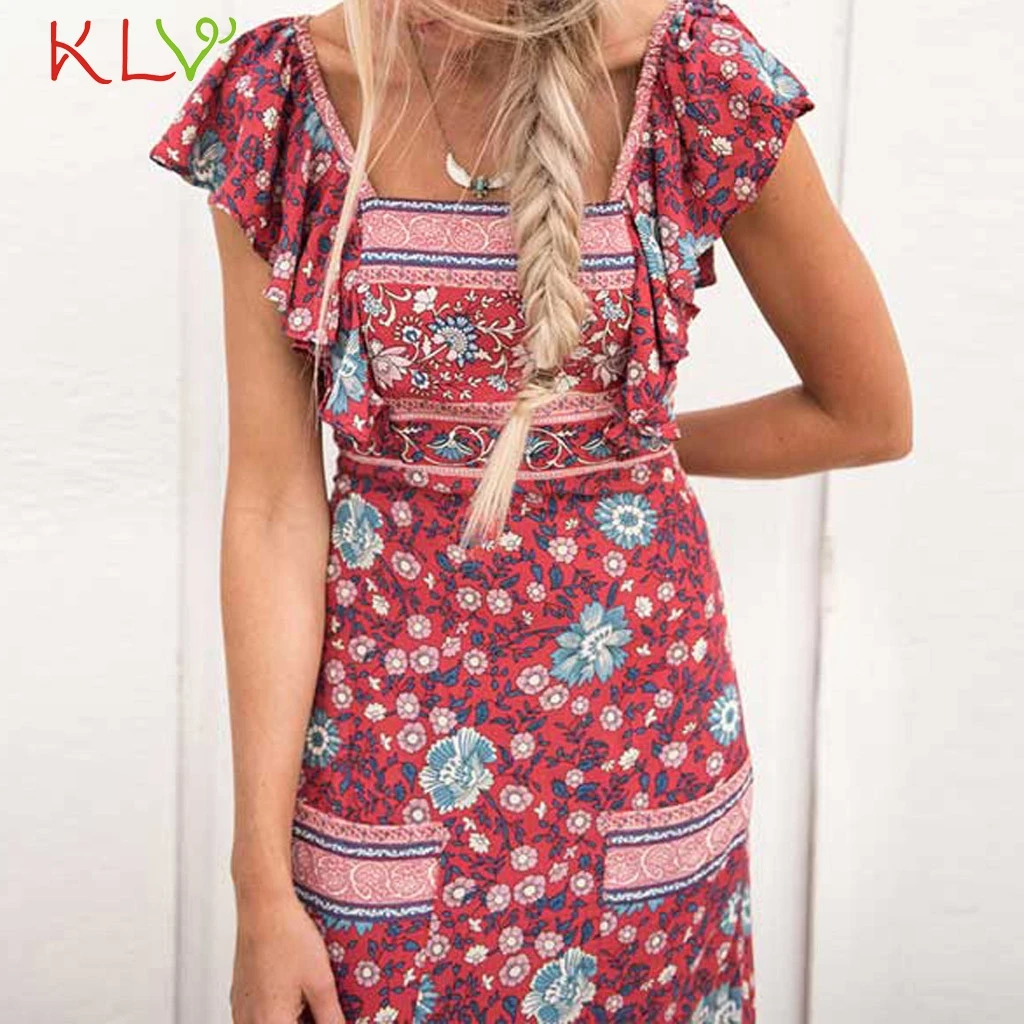 Женское платье с открытой спинкой длинное пляжное в стиле бохо для вечеринки 19Apr4