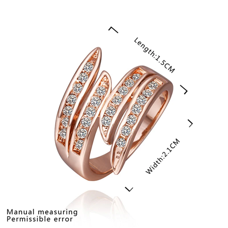 Женское вечерние ЦО с подвеской в виде крыла ангела розовое золото 18 карат|brand rings