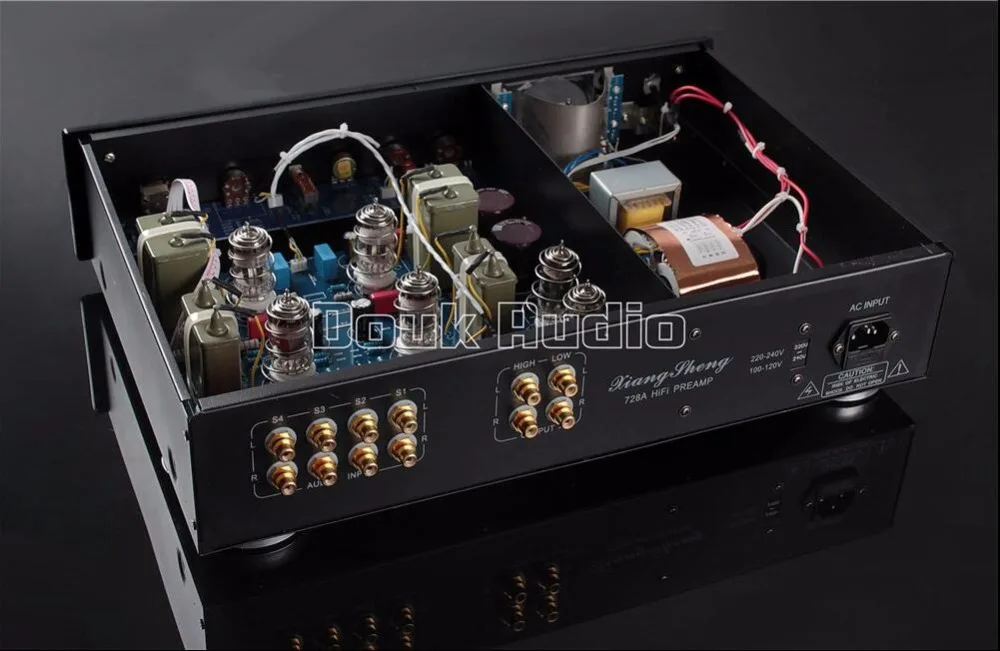 XiangSheng 728A HiFi 12AT7& 12AU7 вакуумный ламповый Предварительный усилитель стерео HiFi предусилитель аудио процессор