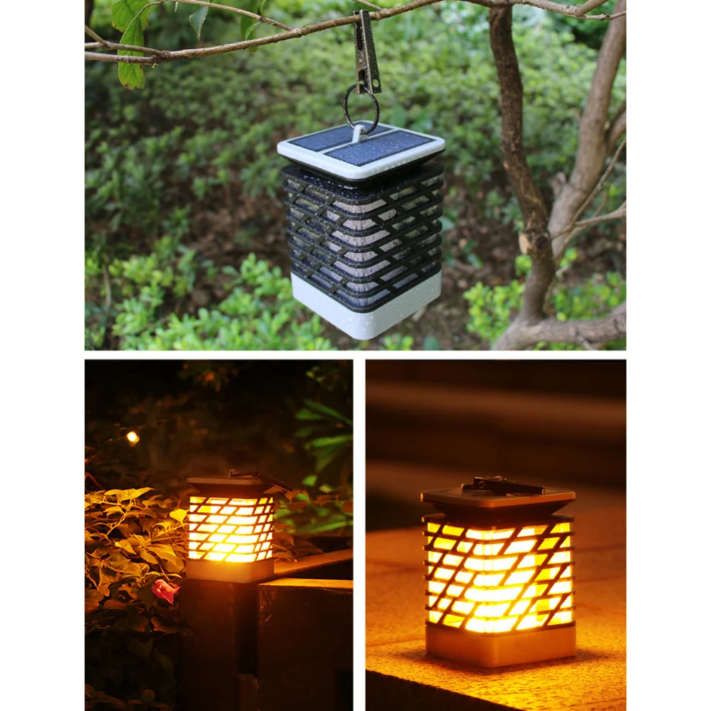 LED Solar Hanging lanterns light Waterproof Solar LED Flame Light Blinking Lawn Lamp outdoor garden decoration lighting ip65