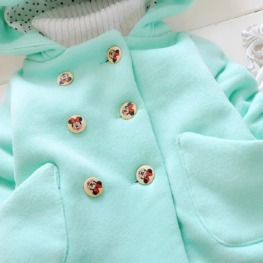 Детские парки осенне-зимняя одежда детская Одежда для девочек с рисунком Минни и
