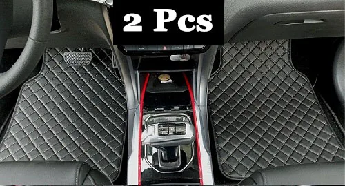 ZHAOYANHUA универсальные автомобильные коврики для всех моделей hyundai ix35 Tucson ix25 Santa Fe Elantra Sonata Verna Accent автомобильный Стайлинг - Название цвета: 2 PCS Black beige