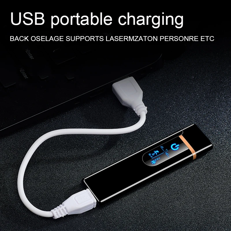 Mini metal double-sided point USB charging customized electronic cigarette lighter wholesale Amazon AliExpress agent | Дом и сад