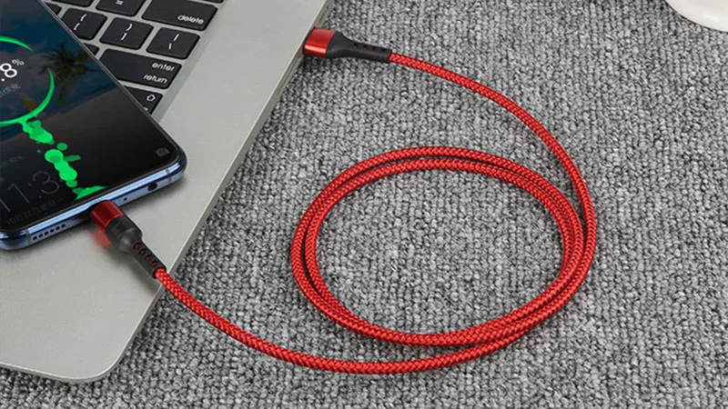 Красный Usb type C супер быстрый 5A для huawei mate 20 Pro Honor 10 супер быстрое зарядное устройство Micro USB Плетеный USB кабель 5A QC3.0 Быстрая зарядка - Цвет: Красный