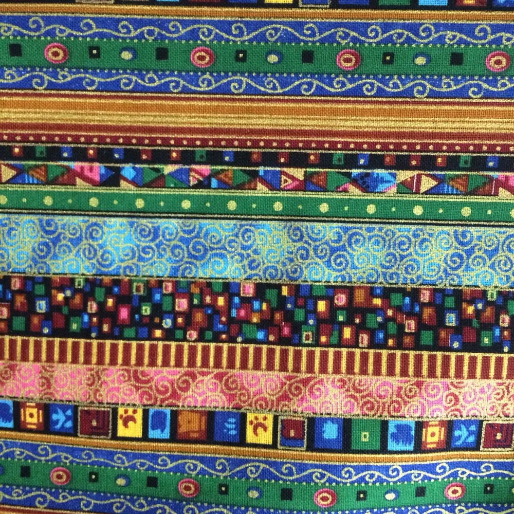 Ткань для штор сделай сам в этническом стиле Смешанная хлопково льняная ткань с