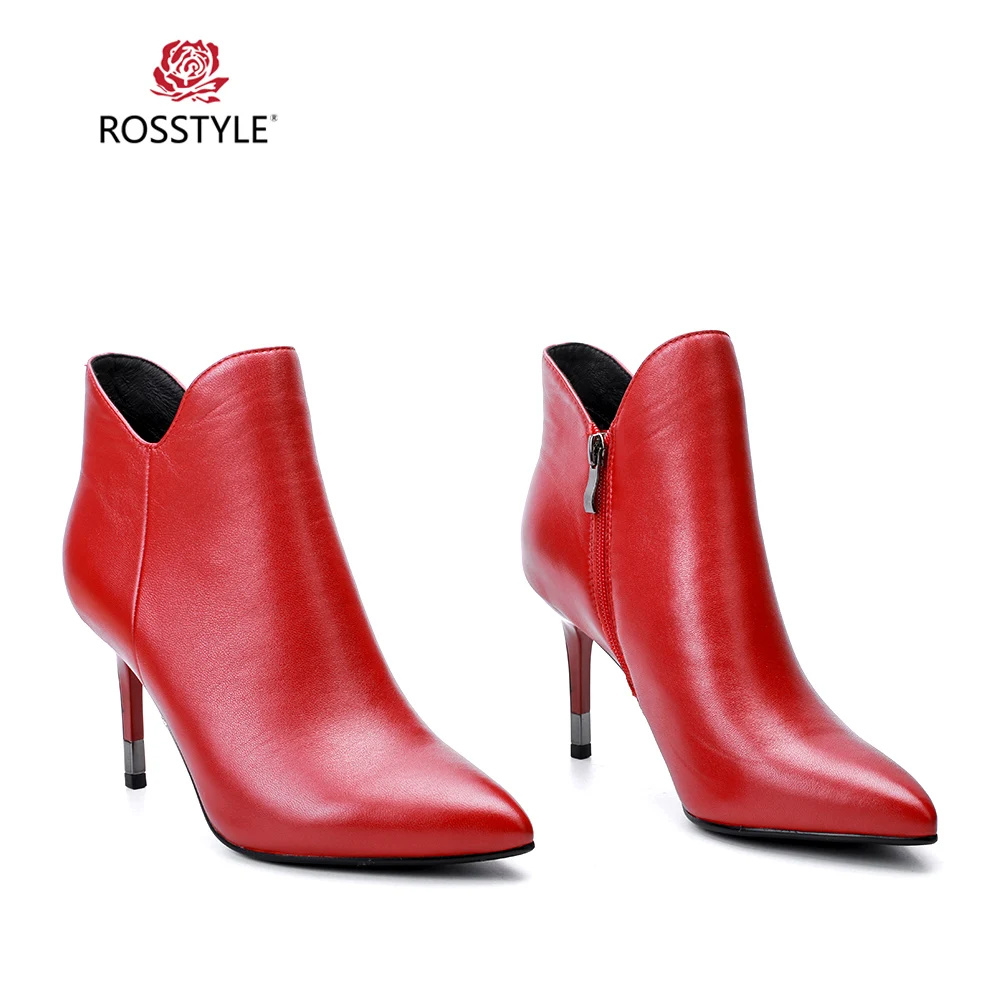 Rosstyle элегантные женские ботильоны красного цвета Высокое качество Женская