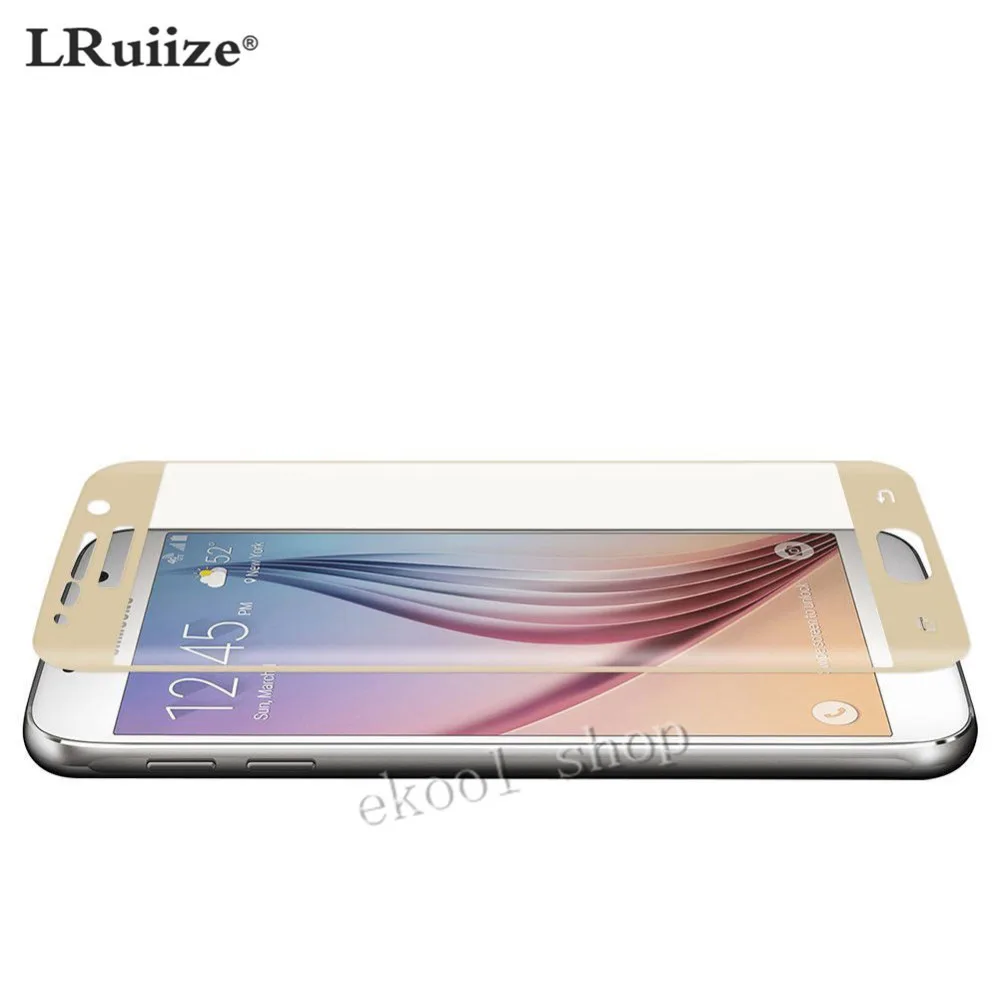 LRuiize 9H Золотое 3D изогнутое полноцветное закаленное стекло для samsung Galaxy S6 edge S7 Edge Plus Защитная пленка для экрана