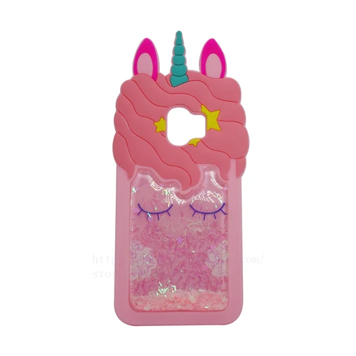 TRISEOLY Quicksand Unicorn Silicone Case For Samsung J2 3D Cartoon Horse Cover For Samsung Galaxy J2 Pro J250 SM-J250F